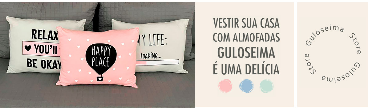 Kit almofadas Happy Place! Relax you will be okay - Guloseima Store
